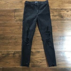 Distressed black jeans